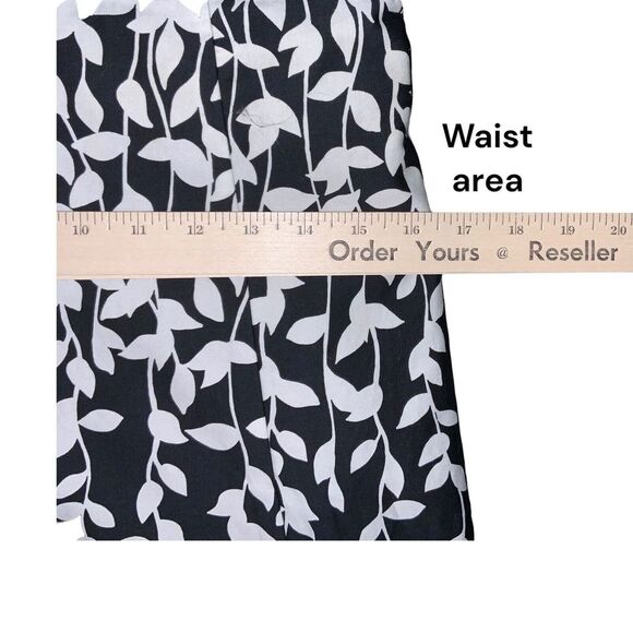 Ann Taylor LOFT Strapless Summer Dress Black White Vine Floral Fit Flare 8 - Picture 16 of 16